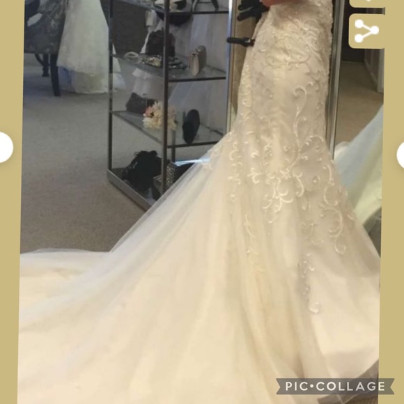 Mon Cheri IVORY fitted A-Line wedding gown - Picture 7 of 11